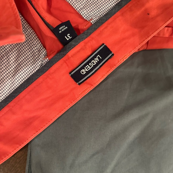 Lands' End Gray and Red Men Shorts - Picture 2 of 2